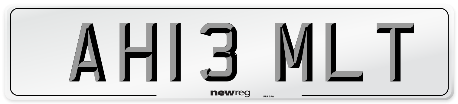 AH13 MLT Number Plate from New Reg